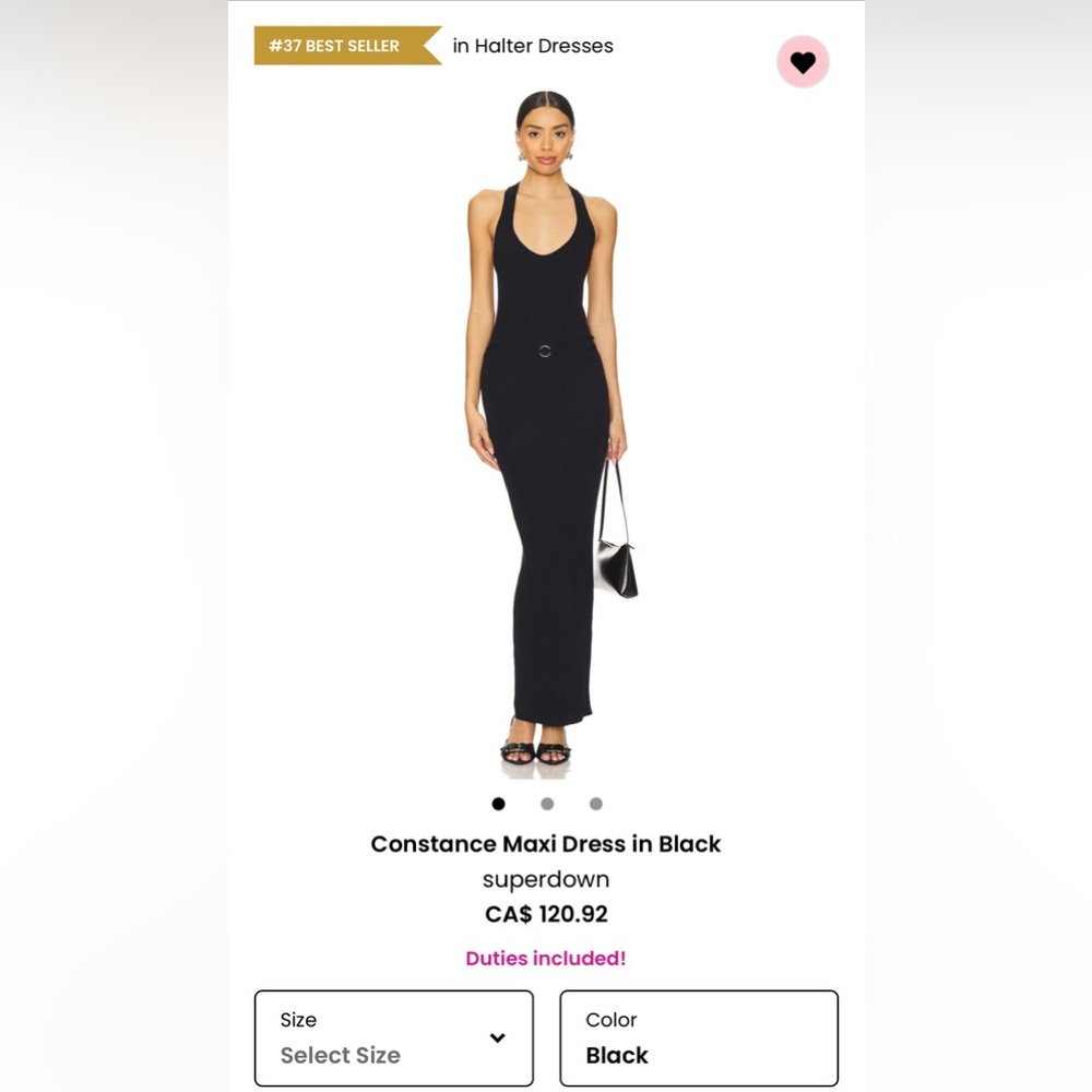 Superdown Black Maxi Dress